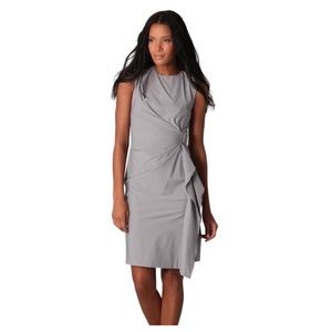 Diane Von Furstenberg DVF Alba Two Ruched Sheath Dress Stretchy In Gray Size 12